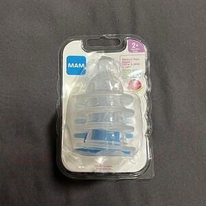 MAM Baby Bottle Nipples Medium Flow 4 Pack SkinSoft Silicone For 2+ Month